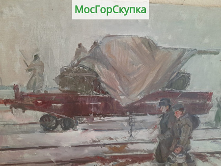 Картина  На дорогах войны — холст, масло — Авт. Иванова В.В