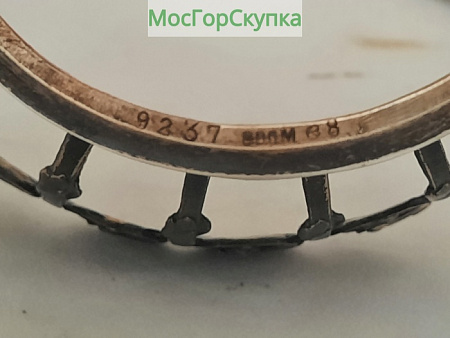 Ваза — Серебро 800 проба — стекло