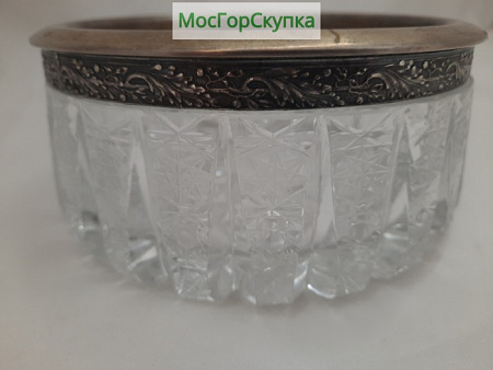 Ваза — конфетница. Хрусталь, серебро 875 проба