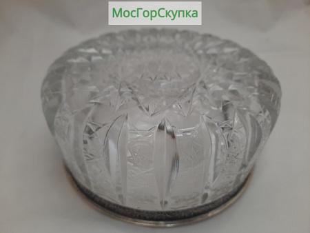Ваза — конфетница. Хрусталь, серебро 875 проба