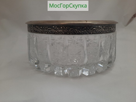 Ваза — конфетница. Хрусталь, серебро 875 проба