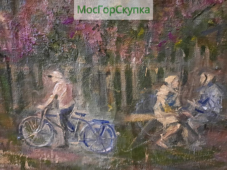 Картина Сельские будни холст масло Автор Иванова В.В 